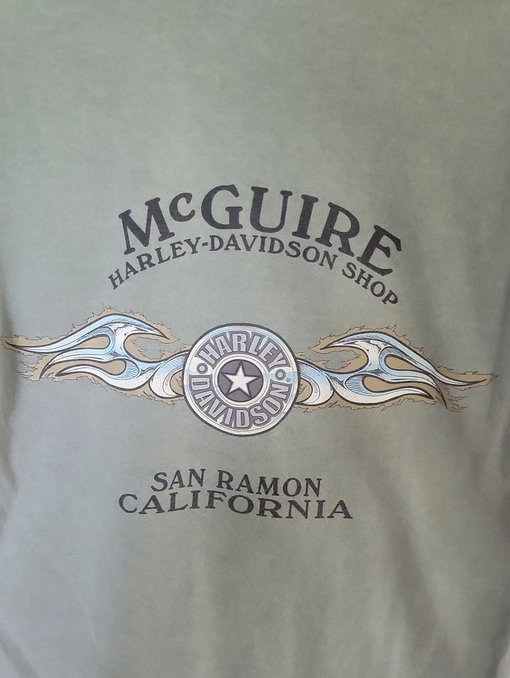 Harley-Davidson T-Shirt Medium Green Vintage